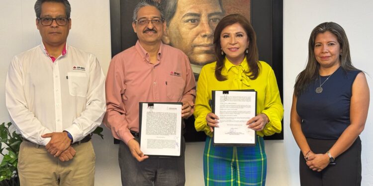 Firman convenio de colaboración SEPyC- INE para proceso de Elección del Poder Judicial 2025