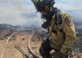 Arde terreno baldío en el Mercado de Abastos