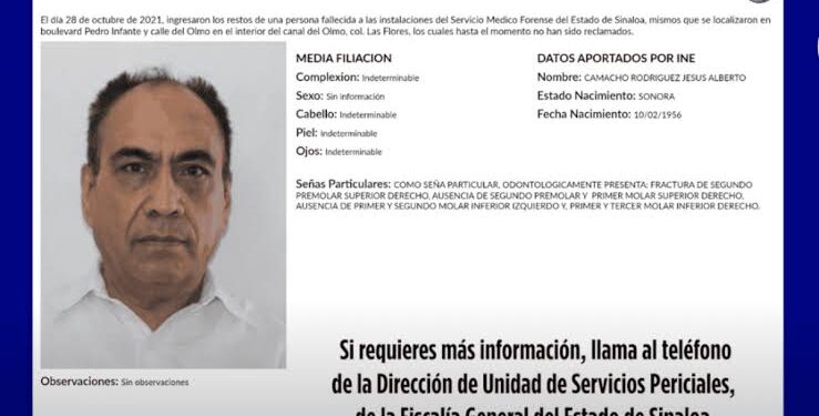 Fiscalía de Sinaloa entrega cuerpo del periodista sonorense Jesús Alberto Camacho Rodríguez a su familia