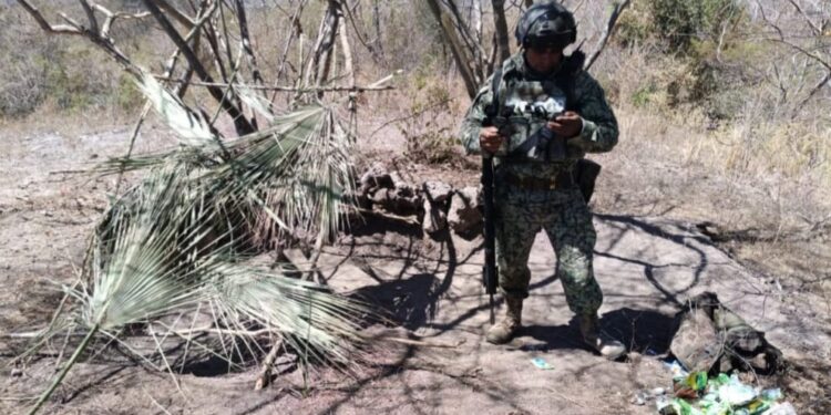 Localizan campamento y material bélico diverso en el municipio de Escuinapa