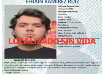 Confirman localización sin vida de Efraín, uno de los tres jóvenes privados de la libertad en Mazatlá