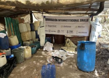 En Los Cedros, en Cosalá, el Grupo Interinstitucional localiza y desmantela un laboratorio clandestino