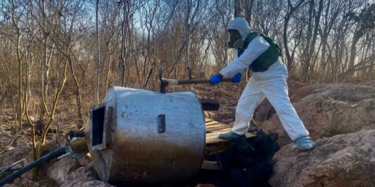 Grupo Interinstitucional asegura laboratorio clandestino en Elota