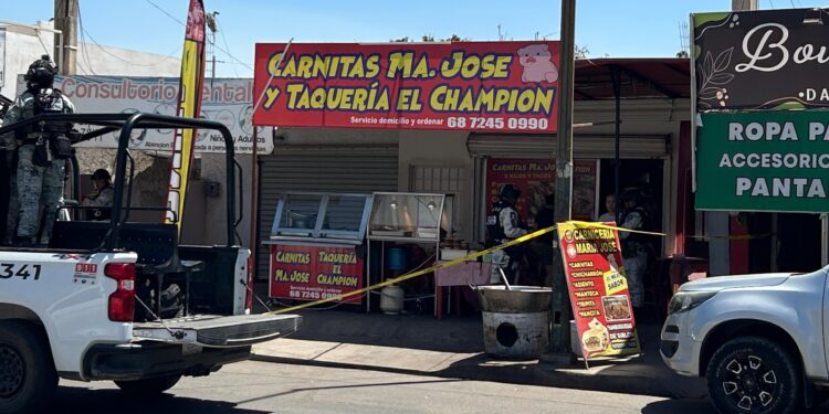 Asesinan a balazos a propietario de taquería y venta de carnitas en Los Mezcales