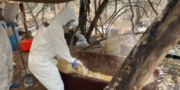 Aseguran SEDENA laboratorio clandestino en Cosalá