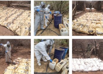 Aseguran autoridades un laboratorio clandestino y un área de concentración de productos químicos en Culiacán y Choix