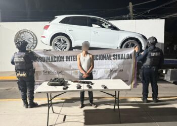 Un civil, un vehículo, un arma, cargadores y cartuchos, lo asegurado por el Grupo Interinstitucional en Mocorito