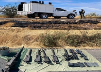 Aseguran vehículo blindado, armas y municiones en Navolato