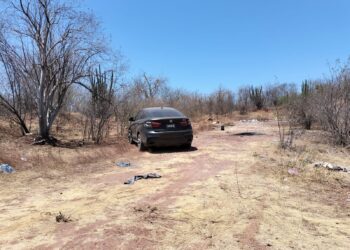 Abandonada camioneta BMW en camino vecinal que va a la presa Eustaquio Buelna