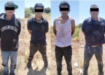 Aseguran a 4 civiles, armas, cargadores y cartuchos en Villa Juárez, Navolato