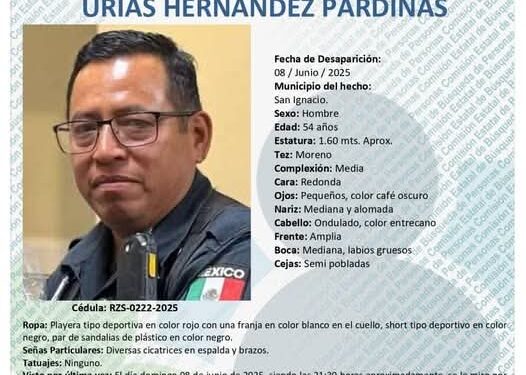 Desaparece exsubdirector operativo de Seguridad Pública en San Ignacio