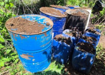Grupo Interinstitucional asegura área de almacenamiento de sustancias químicas en Cosalá