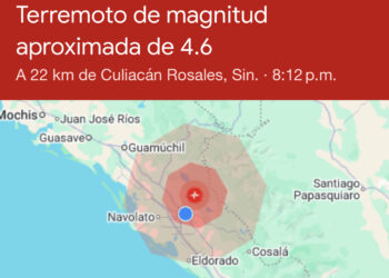 Temblor de 4.6 grados sacude a Culiacán