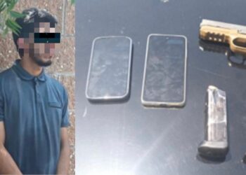 Detienen a un civil en posesión de un arma de fuego, municiones y teléfonos celulares