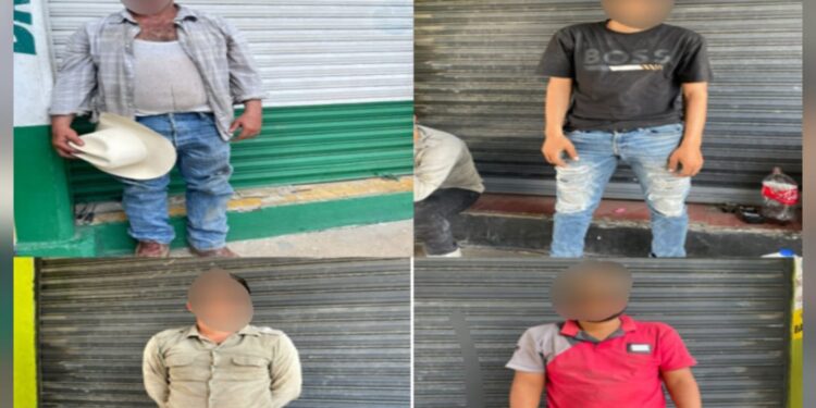Grupo Interinstitucional detiene a 4 hombres por presunto robo a comercio en Mazatlán