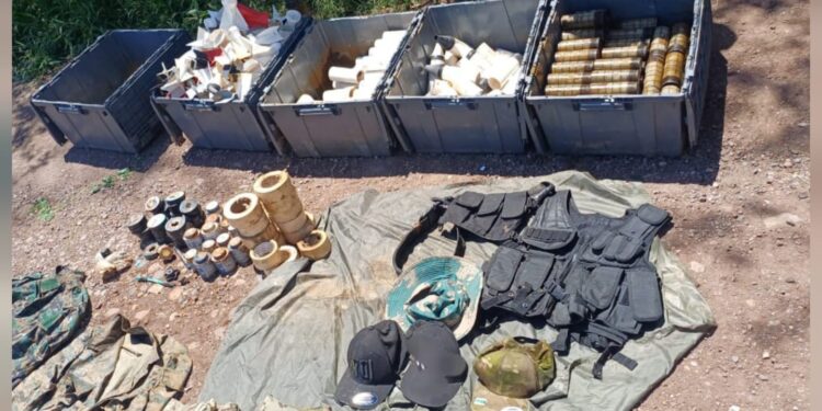 Grupo Interinstitucional aseguró y destruyó equipo táctico y materiales para la elaboración de artefactos explosivos en Culiacán