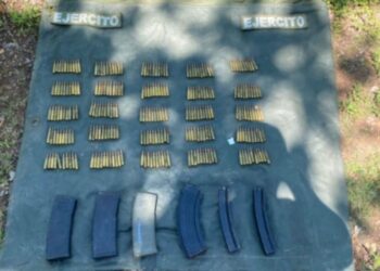 Cargadores y cartuchos asegurados por el Grupo Interinstitucional en Cosalá