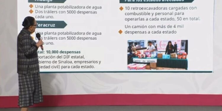 Gobernador Rocha envía a los estados de Hidalgo y Veracruz 2 plantas potabilizadoras y 20 mil despensas para damnificados por las lluvias