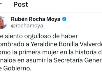 Gobernador Rubén Rocha Moya aclara sus comentarios y se disculpa con la hoy Secretaría General de Gobierno Yeraldine Bonilla
