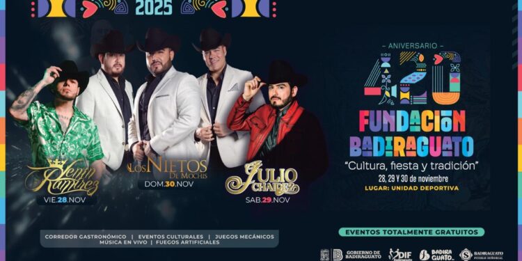 Badiraguato celebrará aniversario 420 con la presentación de Lenin Ramírez, Julio Chaidez y Los Nietos