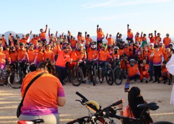 Rodada Naranja reúne a ciclistas en Sanalona en el marco de los 16 Días de Activismo contra la Violencia de Género