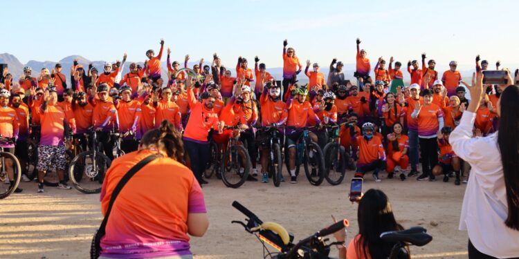 Rodada Naranja reúne a ciclistas en Sanalona en el marco de los 16 Días de Activismo contra la Violencia de Género
