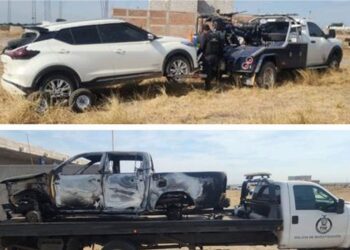 En distintos hechos en Villa Juárez, el Grupo Interinstitucional recupera 2 vehículos con reporte de robo y destruye un artefacto explosivo