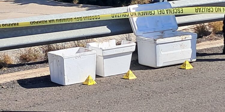 Localizan restos humanos en hieleras sobre el Libramiento Culiacán