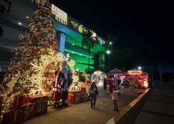 Familias disfrutan pista de hielo y viña navideña en Palacio de Gobierno este fin de semana