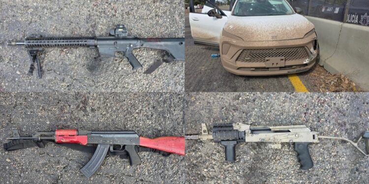 Tras la agresión, el Grupo Interinstitucional detiene a dos civiles, asegura armas, un vehículo robado y reduce a un presunto agresor en la carretera Culiacán–Eldorado