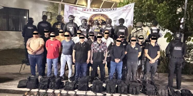 Detienen 15 integrantes de un grupo de la delincuencia organizada en Chiapas