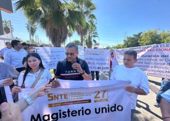Trabajadores del SNTE 27 se manifiestan y acusan “cacicazgo” en la dirigencia sindical