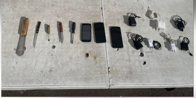 Grupo Interinstitucional asegura diversos objetos durante revisión en dos módulos del Centro Penitenciario Aguaruto