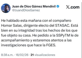 “Está bien en su integridad”: Alcalde tras atentado a vivienda del dirigente del Stasac