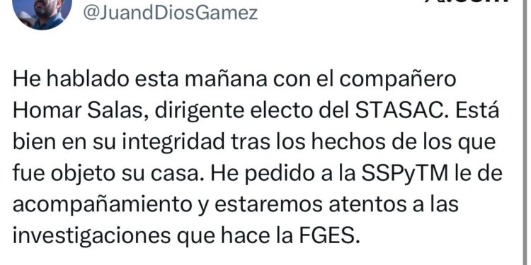 “Está bien en su integridad”: Alcalde tras atentado a vivienda del dirigente del Stasac