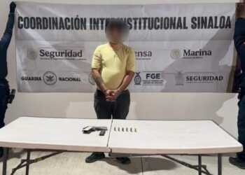 Un hombre armado fue detenido por el Grupo Interinstitucional en la colonia Cuauhtémoc, en Culiacán