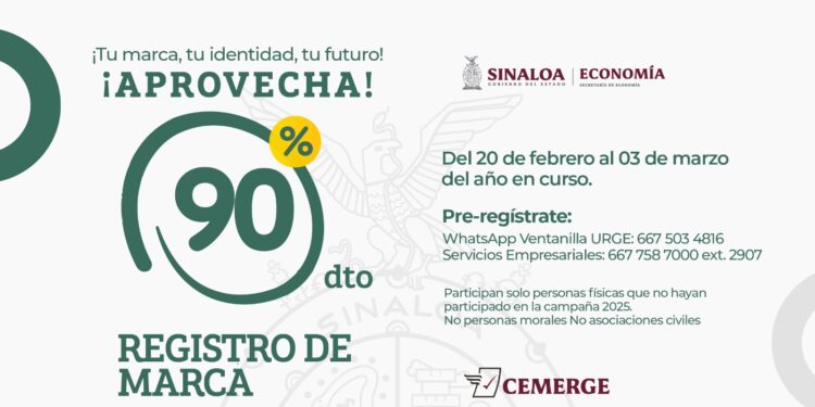 Economía impulsa a emprendedores con 90% de descuento en el Registro de Marca