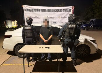 En Culiacán, el Grupo Interinstitucional detiene a un civil que portaba un arma de fuego