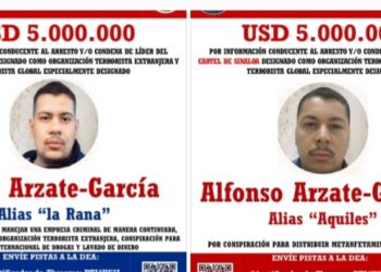 Estados Unidos ofrece 10 millones de dólares por “La Rana” y “Aquiles”, líderes del Cártel de Sinaloa en Tijuana