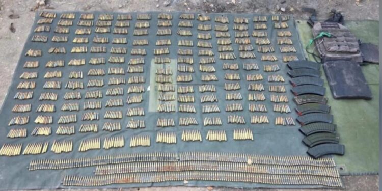 En Copala, Concordia, el Grupo Interinstitucional aseguró casi 2 mil cartuchos de diferentes calibres y un chaleco táctico