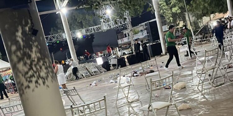 Violento incidente durante cierre de campaña de Román Sarabia en Aguaruto
