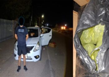 Civil es detenido por el Grupo Interinstitucional en posesión de presunta marihuana y metanfetaminas