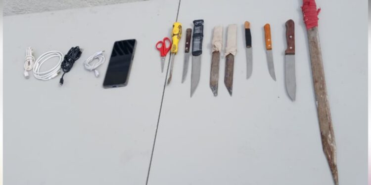 Grupo Interinstitucional asegura diversos objetos durante revisión de módulos del Centro Penitenciario Aguaruto