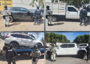 En Operativo Interinstitucional Contra el Robo de Vehículos en Elota y Culiacán, se recuperaron siete unidades con alteraciones o reporte de robo