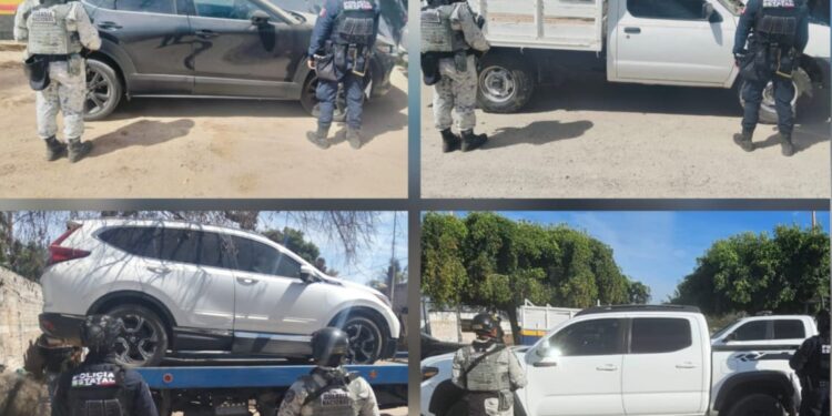 En Operativo Interinstitucional Contra el Robo de Vehículos en Elota y Culiacán, se recuperaron siete unidades con alteraciones o reporte de robo