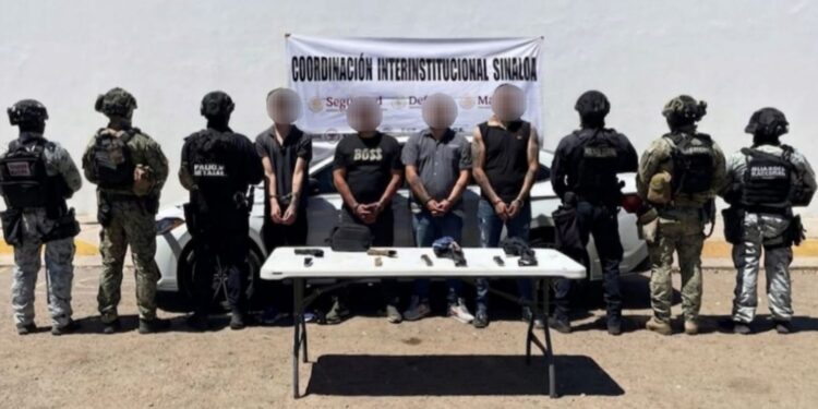 Grupo Interinstitucional detuvo a 4 civiles armados en Culiacán