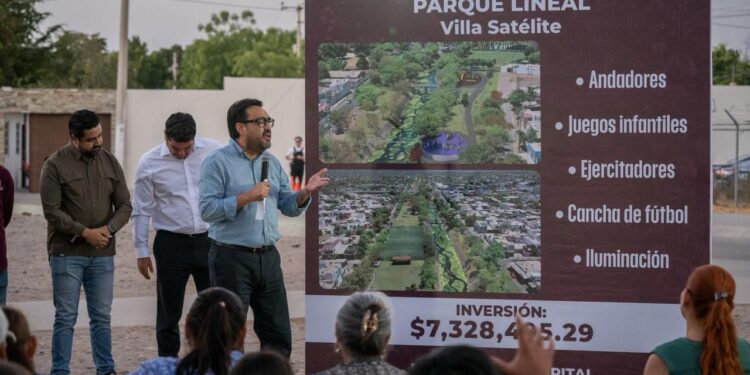 Juan de Dios da inicio a construcción de parque lineal en Villa Satélite; inversión supera los 7.3 mdp
