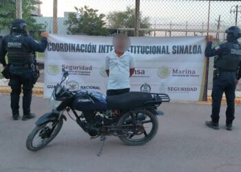La Base de Operaciones Interinstitucional Navolato detuvo a un masculino que circulaba en una motocicleta robada