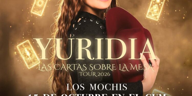 ¡La patrona está de regreso! Yuridia vuelve a Los Mochis con su gira “Las Cartas Sobre la Mesa Tour 2026”