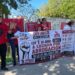 CNTE inicia plantón en la SEPyC y exige abrogación de la Ley del ISSSTE de 2007
